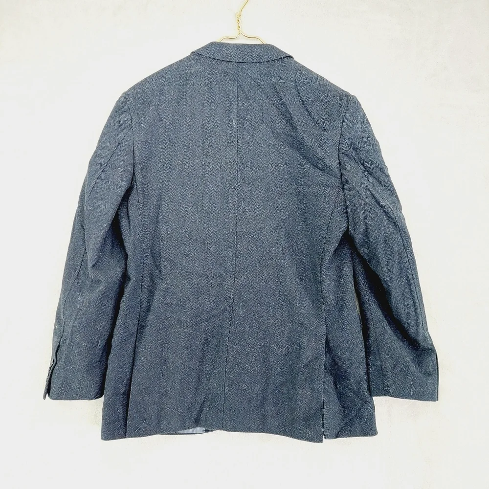NEW Pronto Uomo Blue Wool Blend Blue Business Casual Blazer P4823